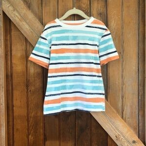 Caribbean Joe Kids Striped Short Sleeve, Cotton, Unisex 5/6, EUC